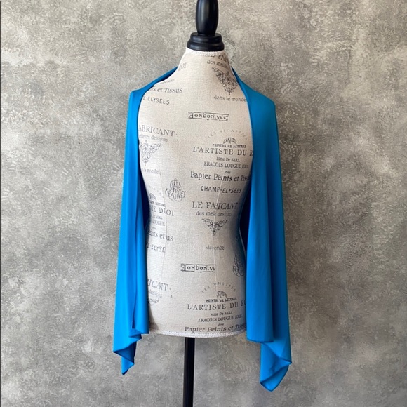 Blue Polyester Solid Color Hijab Scarf Shawl - Picture 3 of 9